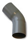Plastmo b�jning 45 grader (75 mm) - grafit