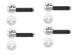 Beslagsboden indend�rs d�rgreb inkl n�gleskilt - Krom/sort l�der - S�t � 4 stk