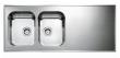 Intra AH14-KV st�lbordplade k�kkenvask - Vendbar - Dobbelt - 140 cm