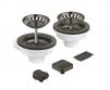 Grohe afl�bss�t til k�kkenvask m/skyllesk�l inkl. drejeknap - B�rstet hard graphite