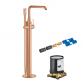 Grohe Essence komplet fritst�ende badekararmatur - B�rstet Warm Sunset