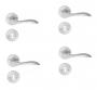 Beslagsboden indend�rs d�rgreb inkl n�gleskilt - B�rstet krom - S�t � 4 stk