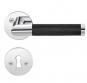 Beslagsboden indend�rs d�rgreb inkl n�gleskilt - Krom/sort l�der