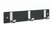 Beslagsboden knager�kke m/3 knager - Mat sort/aluminium