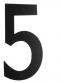 Beslagsboden husnummer 5 - Sort rustfrit st�l