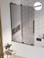 Str�mberg Faro 72 badekarv�g m/skyded�r - Klar glas/gunmetal