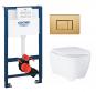 Grohe Essence Rimless toiletpakke inkl. s�de m/soft-close, mellem cisterne og messing betjening
