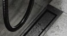 Unidrain Highline ramme - B&oslash;rstet sort - 700/10 mm