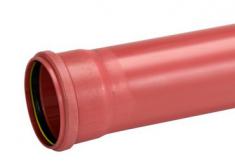 Uponor 110 x 3000 mm PVC-kloakr�r m/muffe, klasse S SN8, EN1401