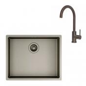 Lavabo Kubus 500 Soft k�kkenvask m/k�kkenarmatur - Dark bronze