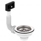 Lavabo Basic S2 bundventils�t m/overl�b - Rustfrit st�l