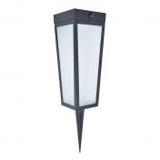 Lutec Dias Solar udendørslampe m/frostet glas, sensor og jordspyd - Sort