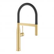 Grohe Essence New k�kkenarmatur m/profi-bruser - B�rstet cool sunrise