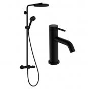hansgrohe Pulsify S Puro & Tecturis komplet pakke til badev�relset - Mat sort