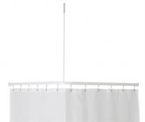 Van Der P Forhængsstang Profil2001 Flad skinne 8x25mm 90x90cm m/loftstøtte - Hvid