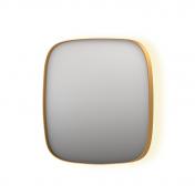 Sanibell Ink SP30 superellipse spejl m/backlight, varme og sensor 80 x 80 cm - B�rstet mat guld