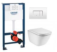 Laufen Roca Gap RIMless toiletpakke inkl. s�de m/soft-close, mellem cisterne og hvid betjening