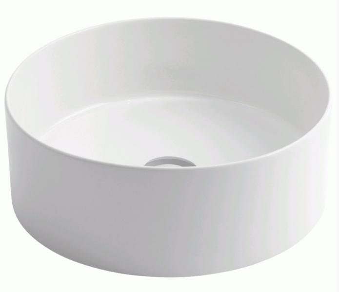 Lavabo Mate Slim &Oslash;40 fritst&aring;ende bowlevask - Uden overl&oslash;b - Mat hvid