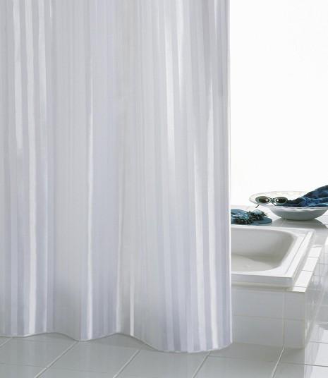 RIDDER Eco Tekstil badeforh&aelig;ng - 120 x 20 cm - Hvid satin