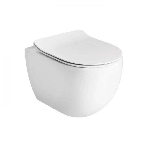 Lavabo Glomp Mini rimless v&aelig;gh&aelig;ngt toilet inkl. s&aelig;de - Hvid