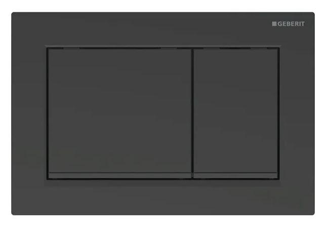 Geberit Omega 20 Square betjeningsplade easy-to-clean-belagt - Mat sort m/blank sort