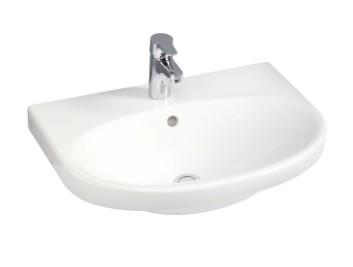 Gustavsberg Nautic 55 h&aring;ndvask t/v&aelig;g - Uden overl&oslash;b - 1 hanehul - Ceramic+