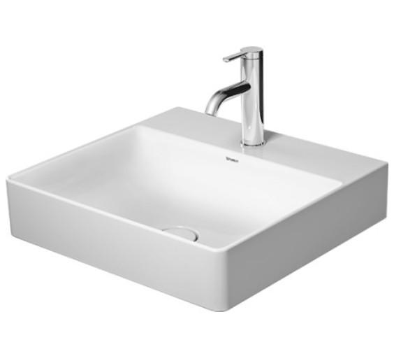 Duravit DuraSquare 50 h&aring;ndvask t/v&aelig;g eller m&oslash;bel - 1 hanehul - Uden overl&oslash;b - Wondergliss