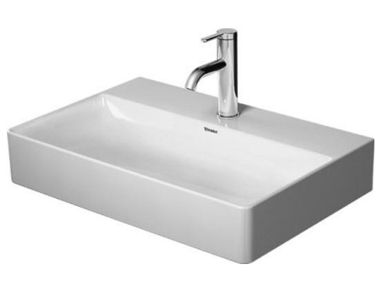 Duravit DuraSquare 60 compact h&aring;ndvask t/v&aelig;g eller m&oslash;bel - Uden hanehul - Uden overl&oslash;b