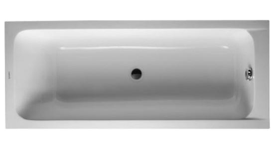 Duravit D-Code badekar t/indbygning - 170 x 75 - Afl&oslash;b i midten - 1 rygl&aelig;n