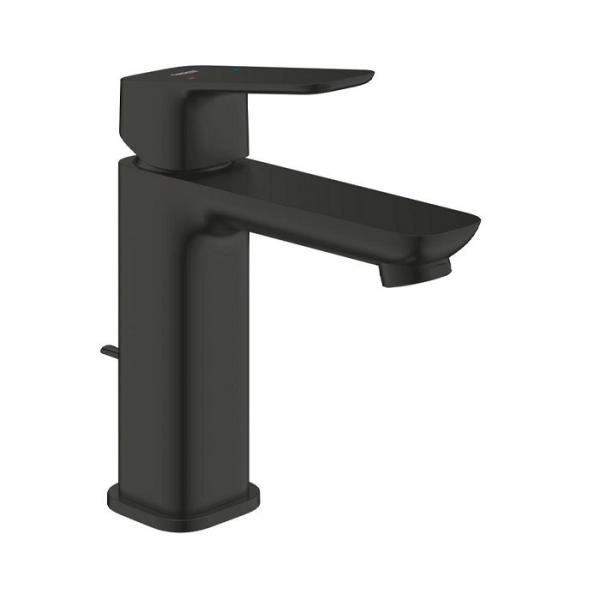 Grohe Cubeo M h&aring;ndvaskarmatur m/l&oslash;ft-op bundventil - Mat sort