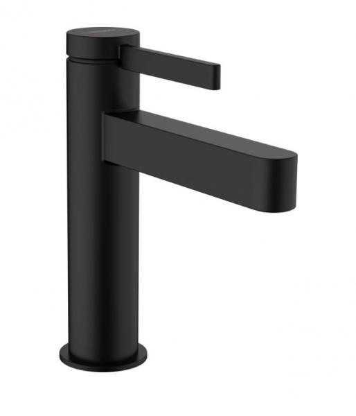 Hansgrohe Finoris 110 h&aring;ndvaskarmatur m/l&oslash;ft-op bundventil - Mat sort