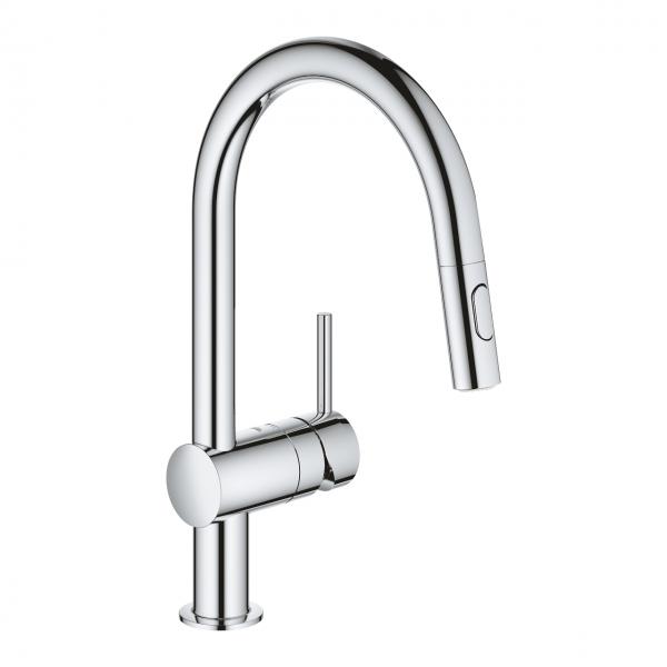 Grohe NEW Minta k&oslash;kkenarmatur m/udtr&aelig;k og Dual spray - Krom