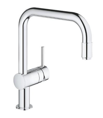 Grohe Minta k&oslash;kkenarmatur m/udtr&aelig;k og U-tud - Krom