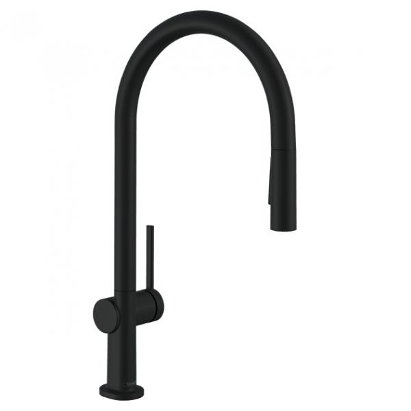 hansgrohe Talis M54 k&oslash;kkenarmatur m/C-tud og udtr&aelig;k - Mat sort