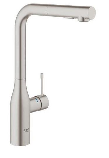Grohe Essence New k&oslash;kkenarmatur m/udtr&aelig;k - Supersteel