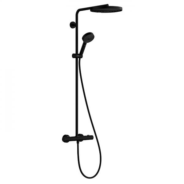 hansgrohe Pulsify S Puro 260 Showerpipe 1jet m/EcoSmart, EcoStat Fine og 3jet h&aring;ndbruser - Mat sort