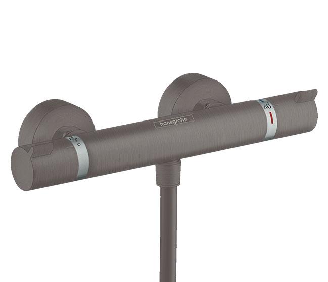hansgrohe Ecostat Comfort brusetermostat m/rosetter - B&oslash;rstet sort krom
