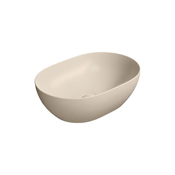 GSI Pura 50 oval fritst&aring;ende bowlevask - Uden hanehul - Creta