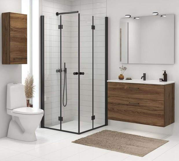 Outlet - Dansani Match B+B bruseniche - 70x80 cm - Klar glas/mat sort