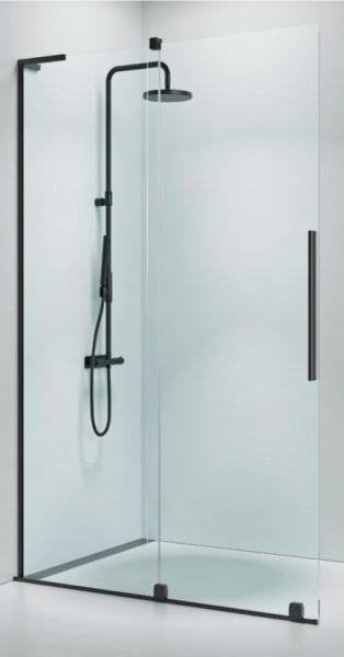 Str&oslash;mberg Faro 12 walk-in brusev&aelig;g m/skyded&oslash;r 800mm - Klart glas/messing