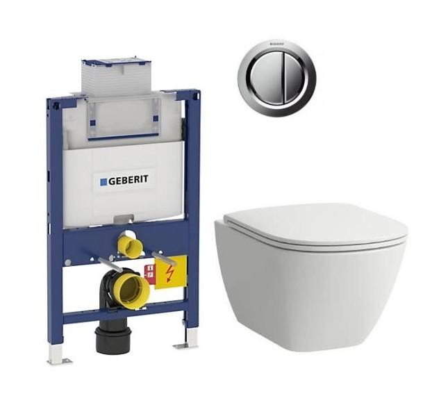 Laufen Lua RIMless toiletpakke inkl. lav cisterne, krom trykknap og s&aelig;de m/ soft-close