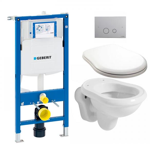 Lavabo Retro toiletpakke inkl. toilets&aelig;de inkl. cisterne og betjening i krom