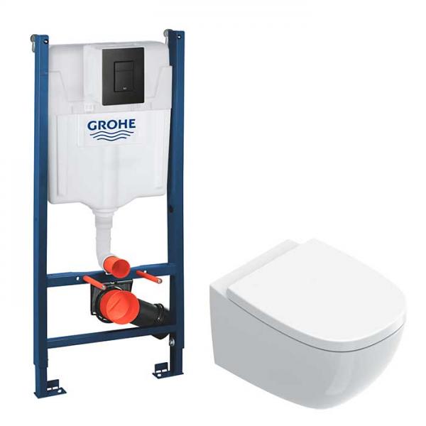 Catalano Alvea toiletpakke inkl. toiletsæde m/SoftClose, cisterne og mat sort betjening Catalano Alvea toiletpakke inkl. toiletsæde m/SoftClose, cisterne og mat sort betjening