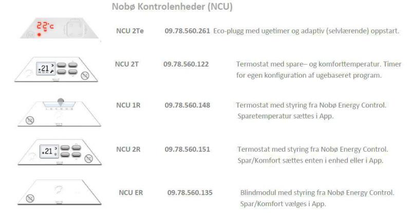 Nob&oslash; Top varmeliste 73 - 500W - 230V u/kontrolenhed