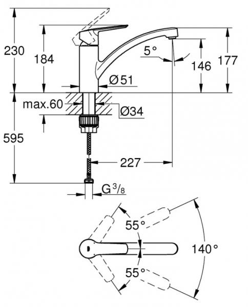 Lavabo Nexus 60 køkkenvask M/Grohe start køkkenarmatur Lavabo Nexus 60 køkkenvask M/Grohe start køkkenarmatur