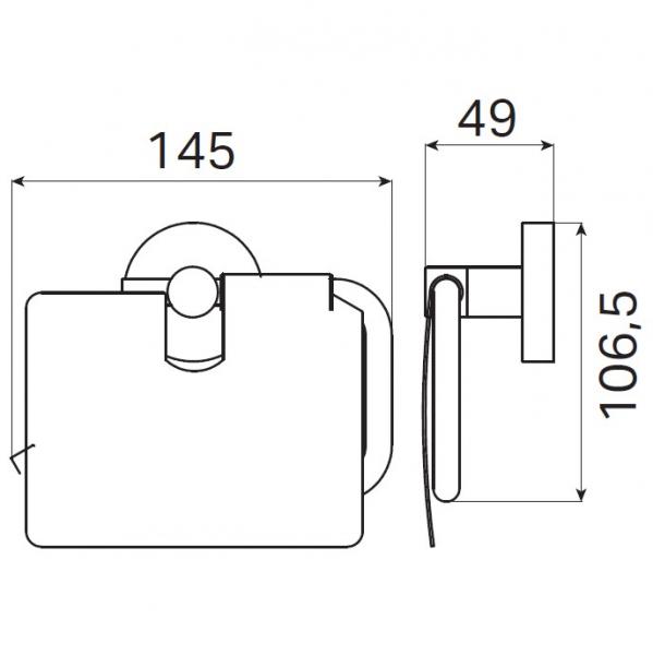 Kosmos toiletpapirholder m/låg - Mat sort Kosmos toiletpapirholder m/låg - Mat sort