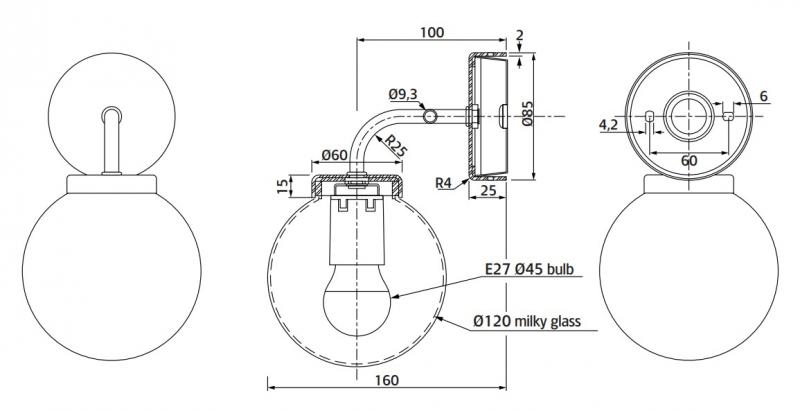 Hafa Globe lampe - Sort mat Hafa Globe lampe - Sort mat