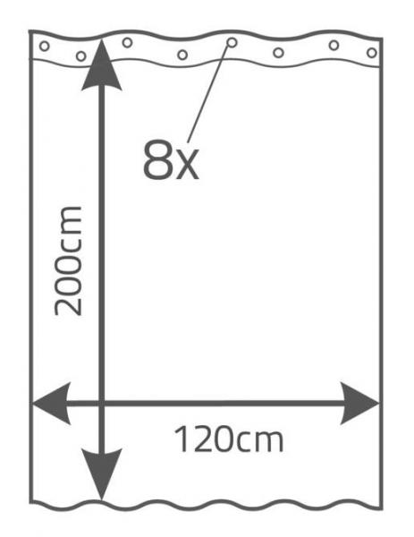 RIDDER Eco Tekstil badeforh&aelig;ng - 120 x 200 cm - Hvid
