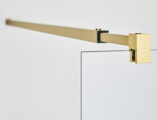 Hafa Infinity brusevæg - Klar glas - Messing - 90 cm Hafa Infinity brusevæg - Klar glas - Messing - 90 cm