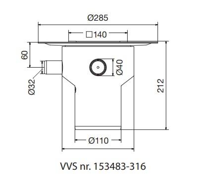 Purus multiflex  &Oslash;110 mm lodret t/ flise